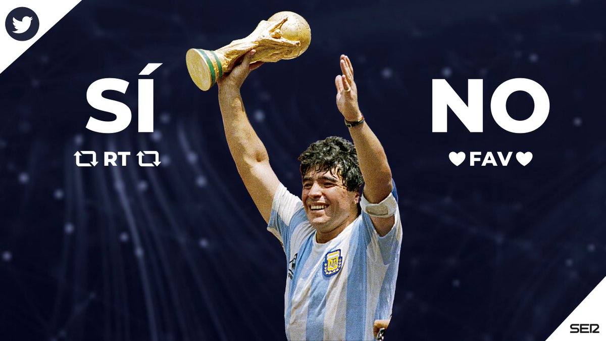 🚨😞 Hoy nos dejó Diego, pero queremos saber tu opinión en este <a href="/ellarguero/">El Larguero</a> especial...

🤨 ¿Es Maradona el mejor jugador de la historia?

🔁 RT - Sí, sin duda

♥️ FAV - No, hay mejores

🖤 #AdiosDiego