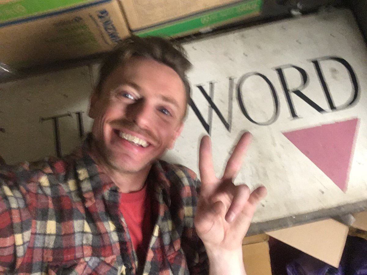 gaystheword's tweet image. Today clearing out space in the basement we unearthed these original bookshop signs from 1979. How beautiful is this?