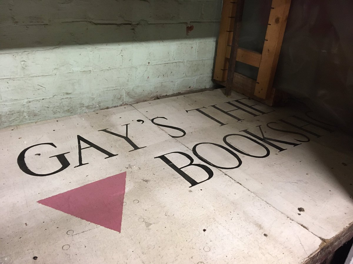 gaystheword's tweet image. Today clearing out space in the basement we unearthed these original bookshop signs from 1979. How beautiful is this?