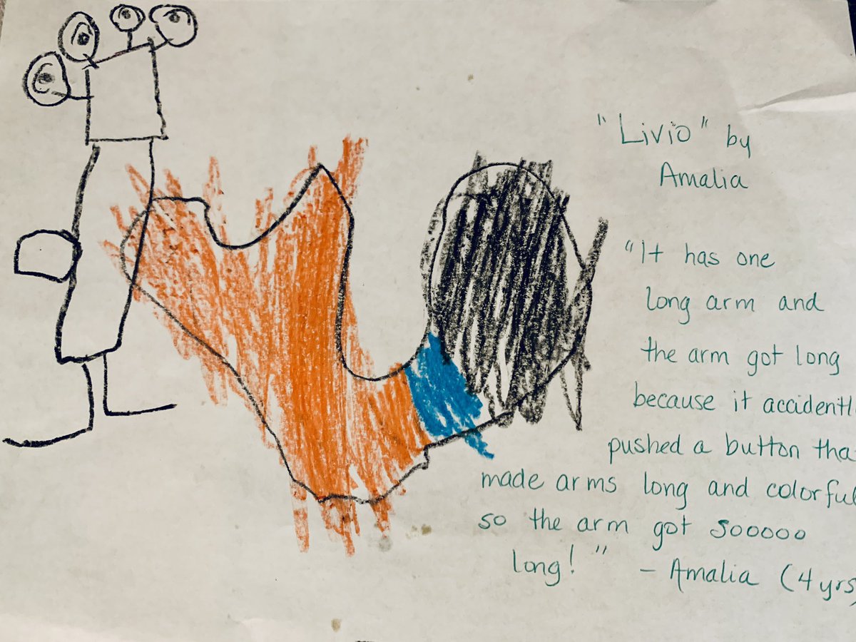BscsLibrary's tweet photo. Hey, Bulldogs! My kids &amp; I had great fun to create with @inkyelbows using snacks &amp; shapes, AND get to listen to Gurple &amp; Preen! 💚🤖💜Hope you get a chance to see this &amp; create something fun while you’re on break. Thanks again, Ms. Ohi! 🥰 https://t.co/ezLkEeE5nS