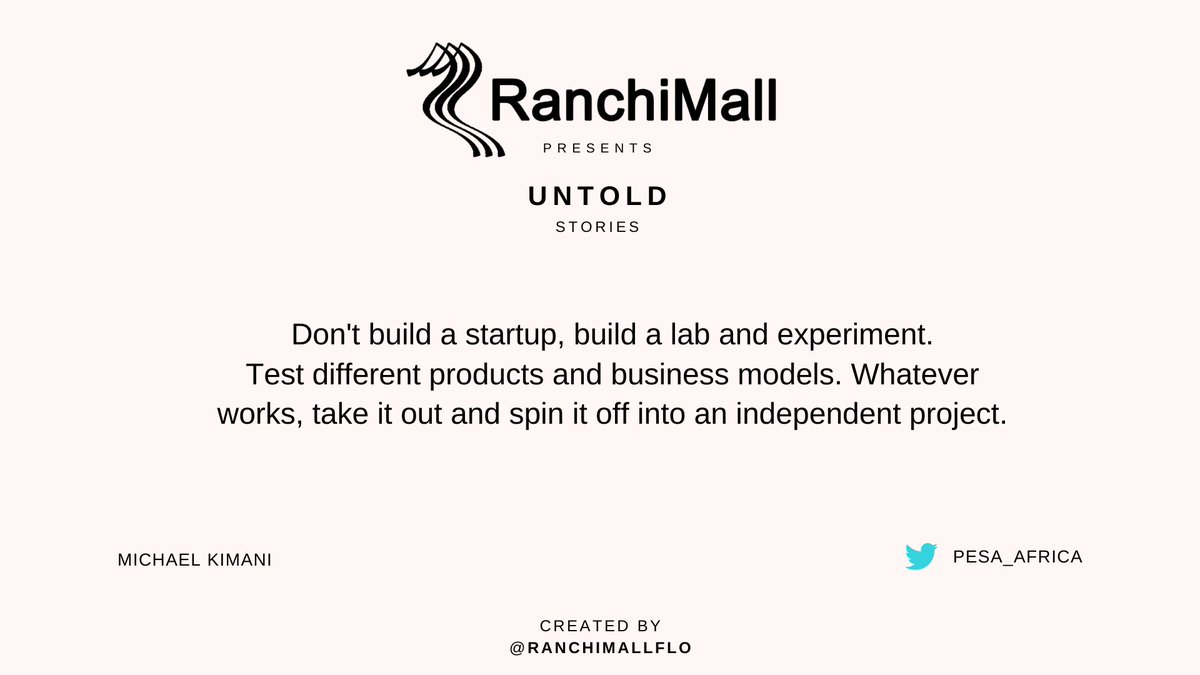 ranchimallFLO's tweet photo. Gems are hidden in gems. Rake through the ideas. Discover the possibilities.

Today in #rmstories 182
@pesa_africa 𝗠𝗶𝗰𝗵𝗮𝗲𝗹 𝗞𝗶𝗺𝗮𝗻𝗶
says...

#entrepreneur https://t.co/iTOcJynSUS