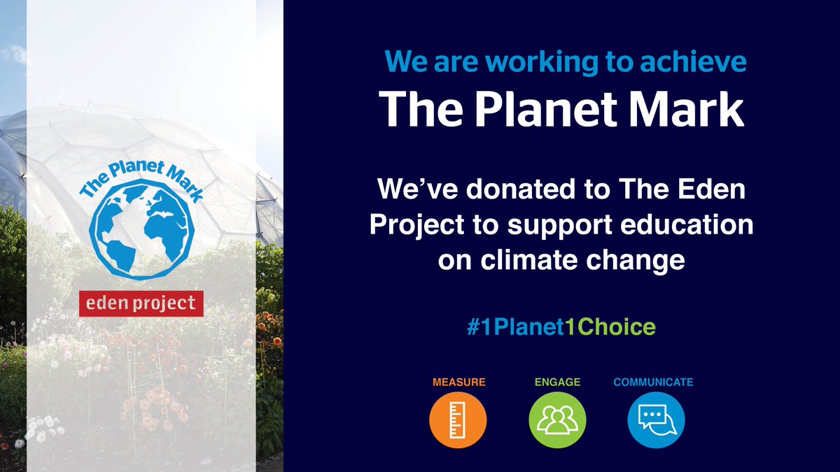 Through our commitment to <a href="/ThePlanetMark/">PlanetMark</a> we are helping the <a href="/EdenProject/">Eden Project</a> – educational charity connecting us with each other and the living world, exploring how we can work towards a better future