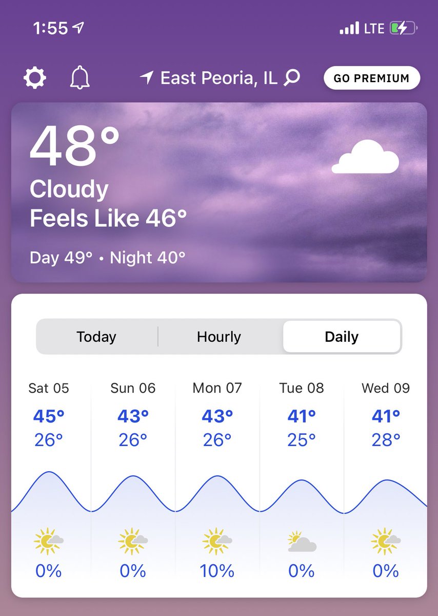 TheChadColby's tweet photo. Wow....  low 50’s this weekend, then first blast of #winter to Illinois #OhFun https://t.co/R71IUHnYFj
