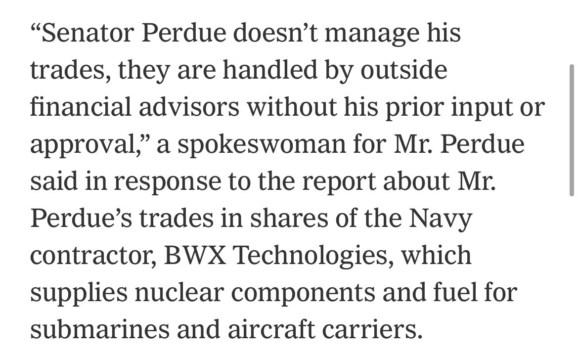 Perdue’s office has long claimed he has “always had an outside adviser managing his personal finances” without his prior input. The  @nytimes story shows he was personally involved in the Cardlytics transactions.  #gapol  #gasen