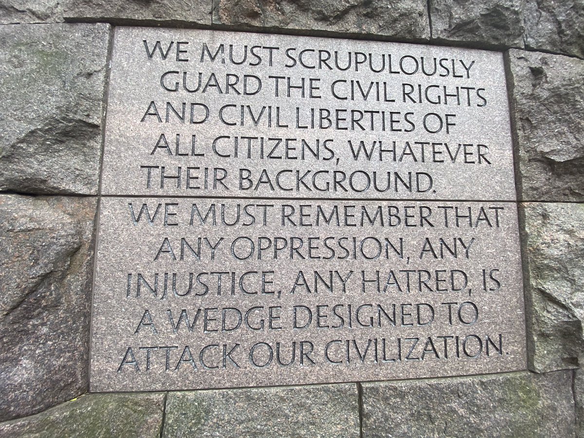 We are not free from want, nor hatred & injustice, but the moral arc of our nation’s history has been bent towards progress in our institutions and character by generations of Americans working together towards a more just union, where all humans are created equal under our laws.