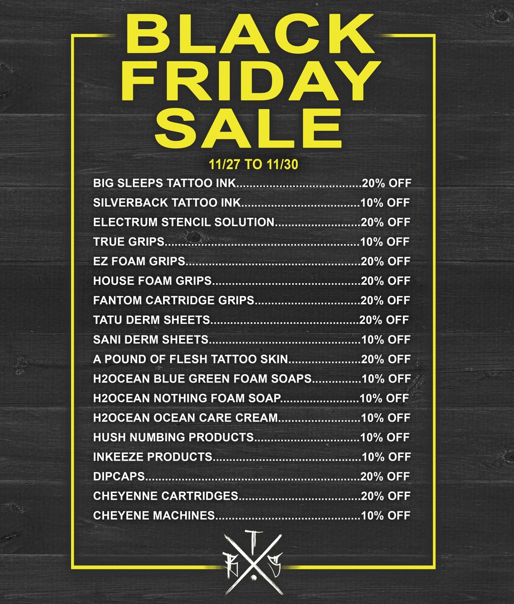 Black Friday  Nitty Gritty Tattoo  Barber Co