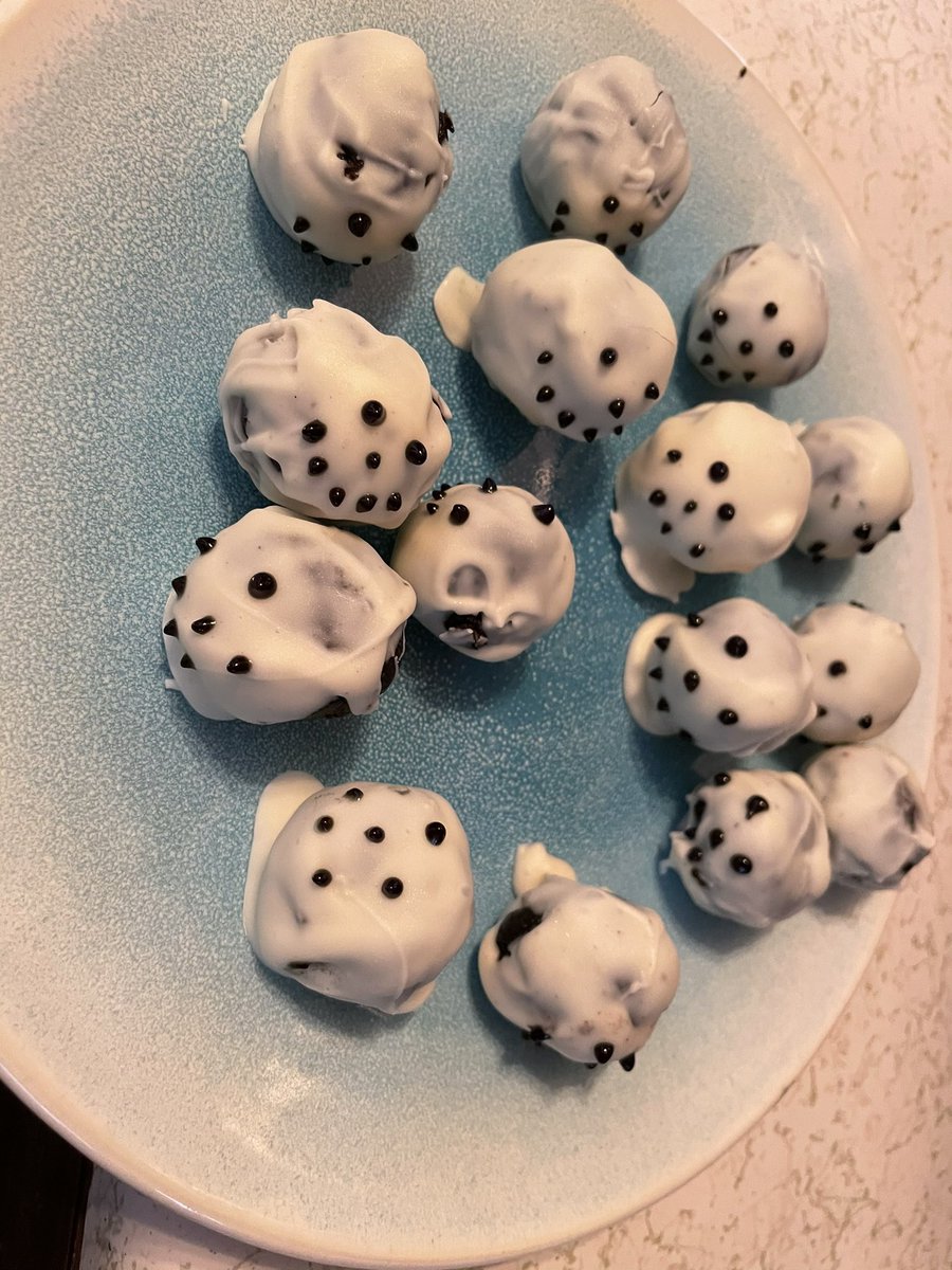 SunSweatSmile6's tweet photo. Jagged but tasty ⛄️ the store didn’t have orange for the nose 🥕- confirmed taste test though ✅✅✅ despite looks. My story will be the reindeer ate their noses so we used more coal 😬 @oreo #itried #thanksgiving #dessertfail https://t.co/CCGRfbglqS