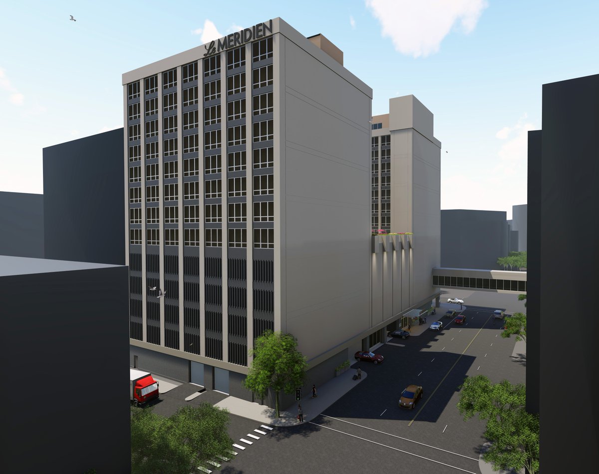 UrbanFortWorth's tweet photo. The Hilton Annex building, vacant since 2006, is now proposed to be converted into Fort Worth's first Le Méridien hotel. The ~200 room hotel will include a new penthouse addition with outdoor space and rooftop lounge and a ground floor restaurant and lobby space. https://t.co/5P9wvtr10H