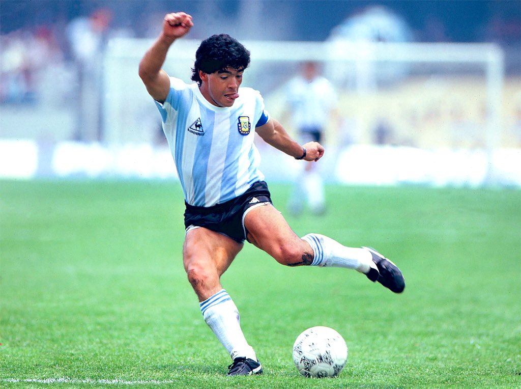 CityofLagosfc's tweet photo. Goodbye to a true genius with probably my favourite football photo of all time, versus Belgium at the 1986 World Cup  Thanks for all the memories, Maradona. https://t.co/TyVrQP0iSS