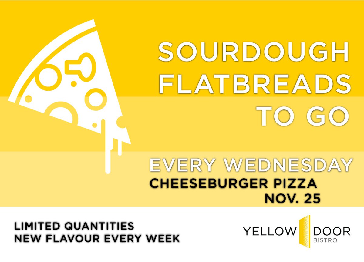Cheeseburger but make it pizza!
Chef Scott has done it again with this kind of crazy but undeniably delicious flatbread creation 🍕 
.
Order yours here: hotel-arts-to-go.squarespace.com/yellow-door-bi…

#YYCEats #YYCTakeout #SupportLocal