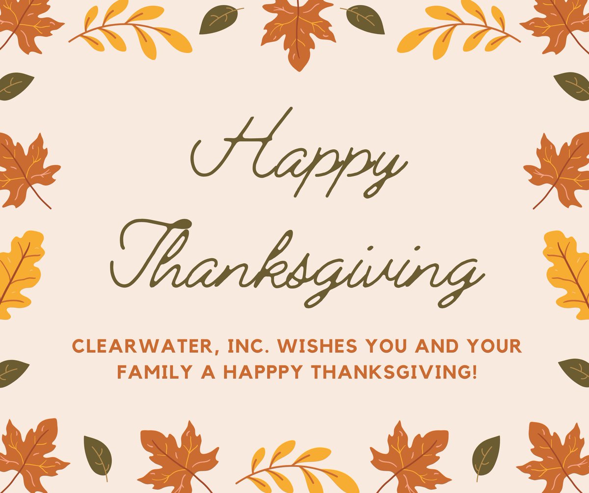 Happy Thanksgiving from the ClearWater team!