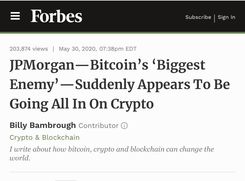 In 2017/2018 the JPM CEO and other big bank officials labeled Bitcoin and other cryptocurrencies as a fraud. But what changed in 2020? 