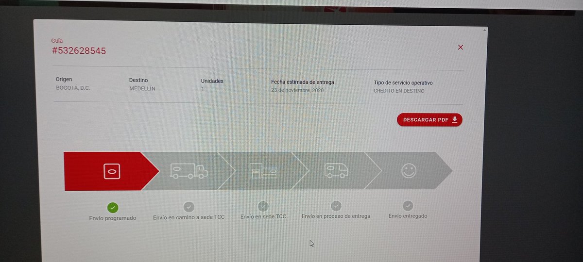 JamesYesidFern3's tweet photo. @TCCcolombia en su promesa de entrega dice que mi envío llega el 23 de noviembre
 Desde la fecha de imposición hasta hoy 25 de noviembre, el tracking no ha tenido ningún movimiento... #necesitomienvio... #tccnocumple https://t.co/0phfO44Tgs