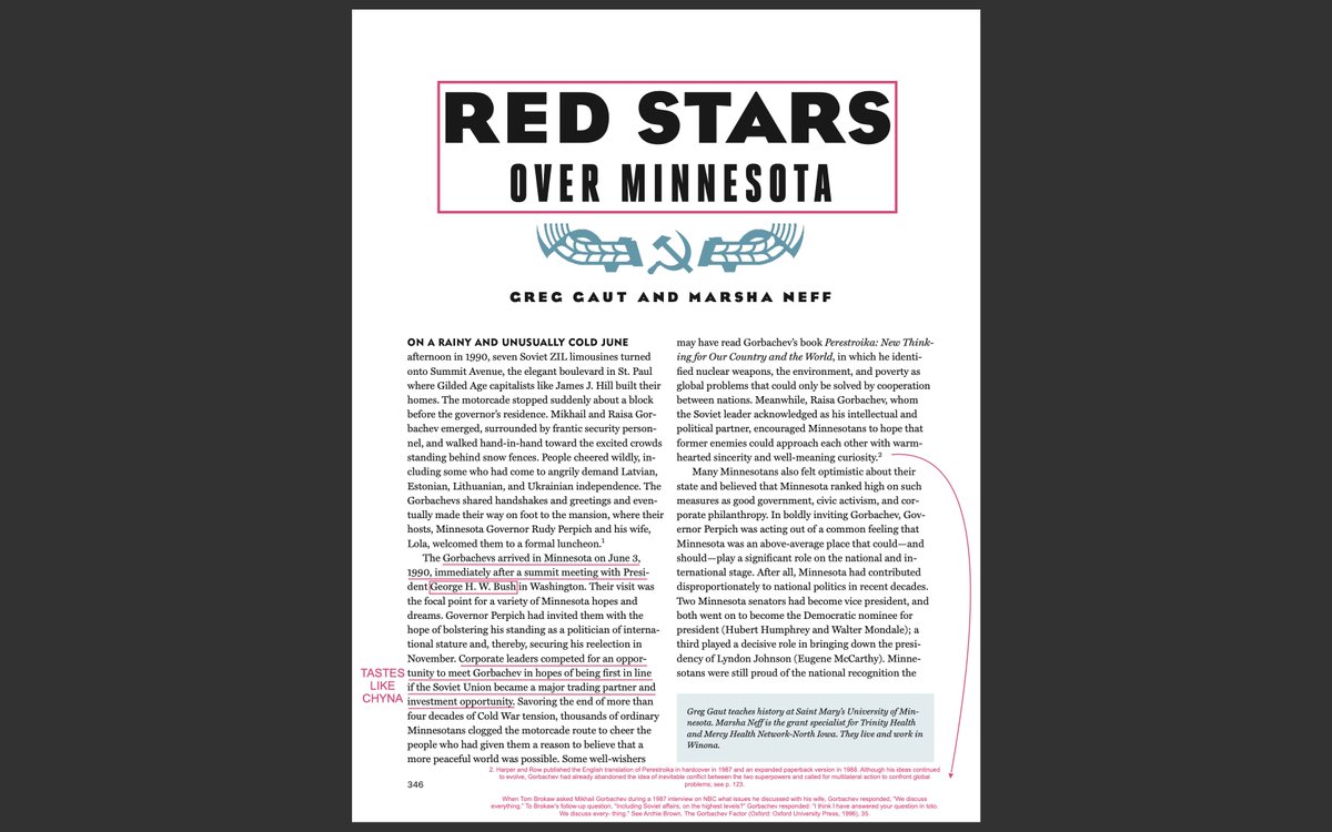 Ever hear the one about Gorbachov visiting Minnesota?Yep.GHW BUSHwanted 2 keep the Ronniewarms + cozies w RU,bc they greedy +wanted blood money opportunities."Red Stars Over Minnesota"1990Funny how GOPos adoptedSoviet tactics.Hiya Gay Edgar Hoover.Nixon | Reagan  https://twitter.com/modernhomesla/status/1331693675433263104