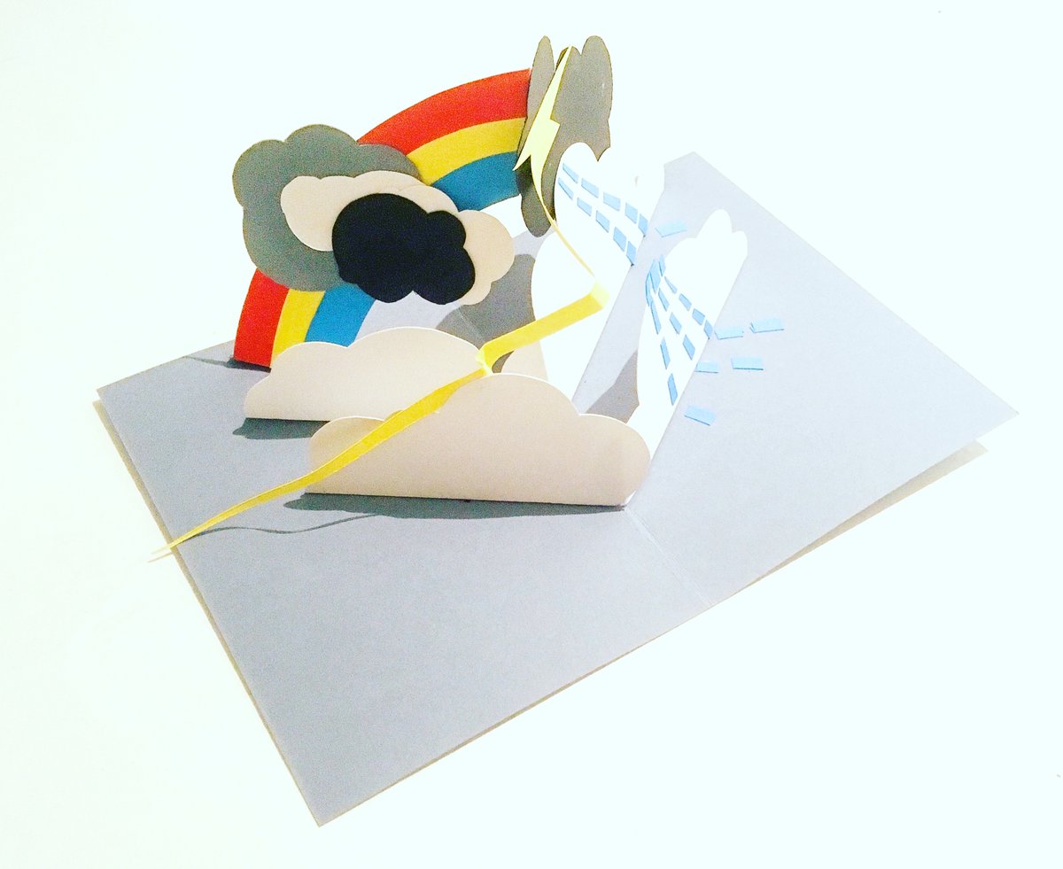 hannahkokoschka's tweet photo. #handmadehour @HandmadeHour a little bit of #rain and a glimmer of #sunshine today so, some reflective #weather #paperart ! https://t.co/Sk8eXcbrN1