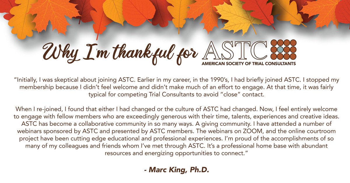 ASTC_USA's tweet photo. ASTC is so thankful for all of our incredible members - we are forever learning from them. Here are a few members expressing why they are thankful for ASTC. (cont'd in thread)

Happy holidays - may you and your loved ones have a happy, healthy, and safe Thanksgiving weekend. https://t.co/wLSOac6hic