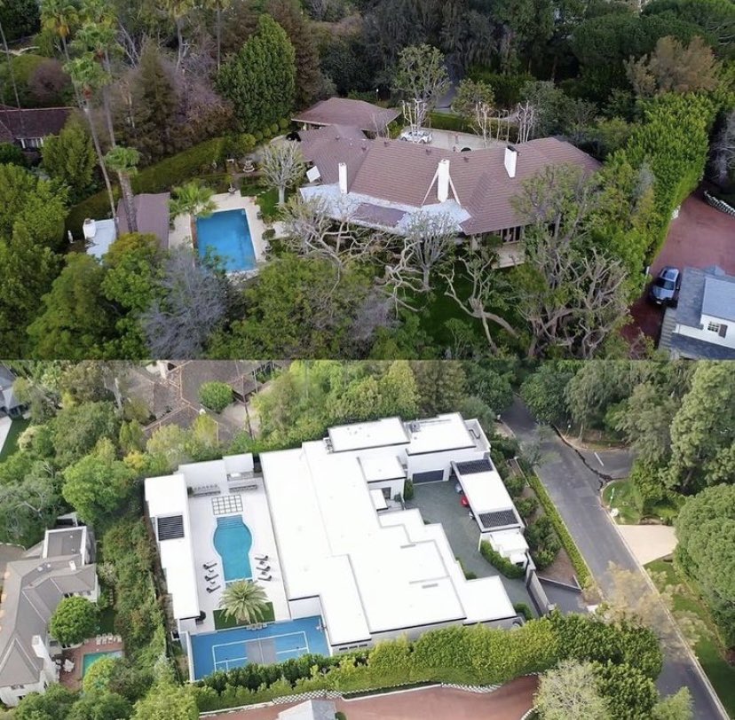 FinestToys's tweet photo. Kylie Jenner’s current home before/after renovation. https://t.co/3P7r4B99Hg