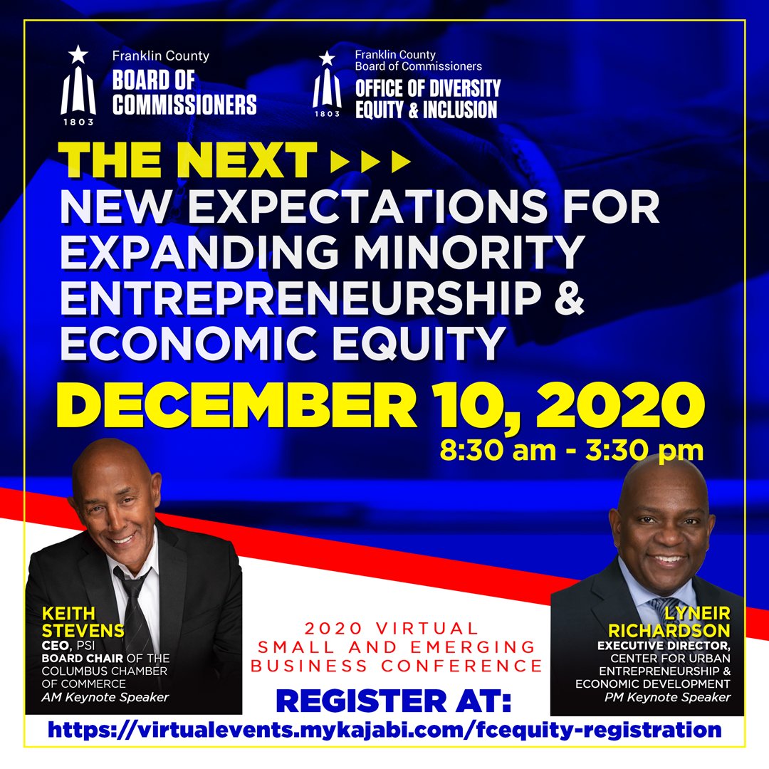 FranklinCoOhio's tweet photo. Franklin County's new office of Diversity, Equity and Inclusion is hosting a conference Dec. 10 to help businesses grow and learn.
Register at
https://t.co/6x1HeTiPb4 https://t.co/Ab3f6spPYp