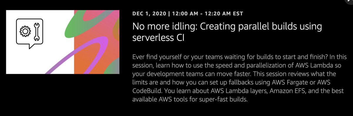 So literally the second it ticks over to my birthday, I'm giving a talk at AWS re:Invent 🎉 Which I've never been to. Because it always falls on my birthday. Tune in to see a sneak peak of GitHub Actions running on Lambda with <a href="/lamb_ci/">LambCI</a>! 👀🐑
virtual.awsevents.com/agenda