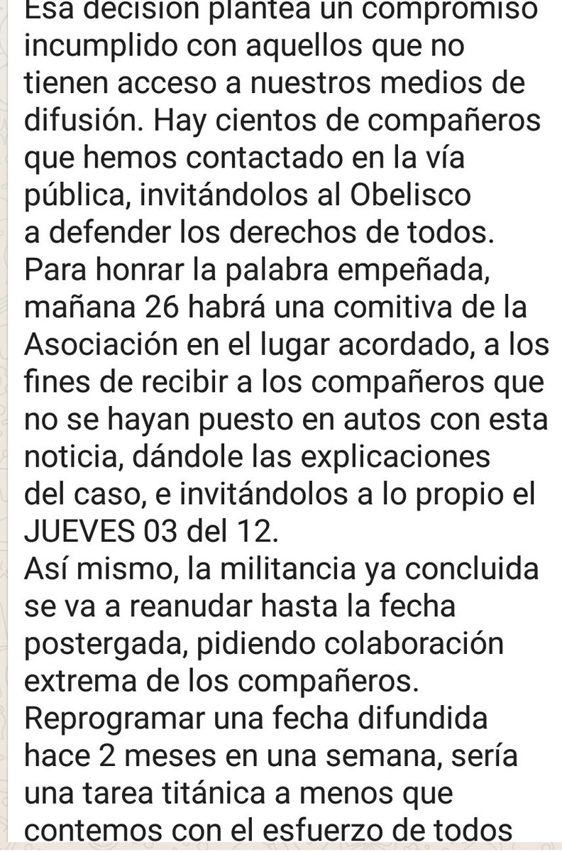 Taxistas_deCaba's tweet photo. 25-06-2020
COMUNICADO DE PRENSA 
MOVILIZACIÓN POSPUESTA:

POR MOTIVOS DE FUERZA MAYOR, SE POSPONE LA MOVILIZACIÓN DEL 26-11 Y PASA AL JUEVES 03-12 EN EL MISMO HORARIO (11:00Hs.)

ASOCIACION CIVIL TAXISTAS UNIDOS DE CABA 🚕❤
#BuenMiercoles 🚕🇦🇷 https://t.co/TOQAIwhDA6