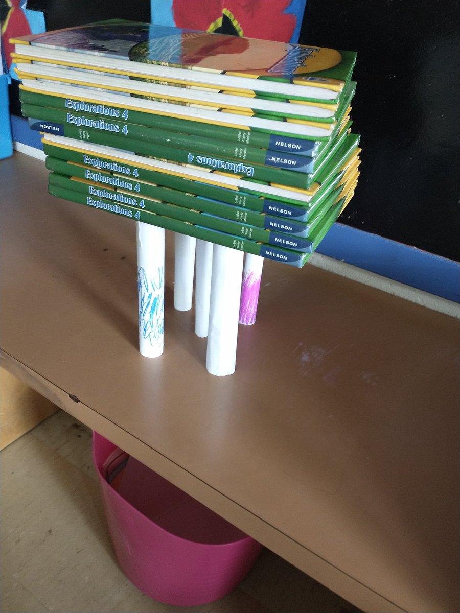 J_Lundy2020's tweet photo. I can use 5 pieces of paper to make a structure that can hold a load @PresRoad #strongstructures #scienceiscool #kidengineer #youngengineers #engineersatplay https://t.co/4n8RmG2kT6