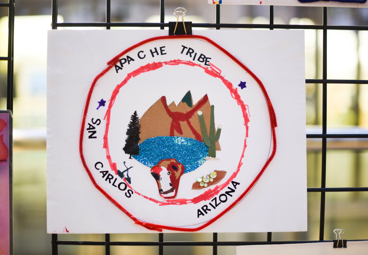 The Urban Indian Center of Salt Lake’s Sacred Paths Youth Culture Class participants created tribal flags to recognize and celebrate their tribal heritage for Indigenous Month.