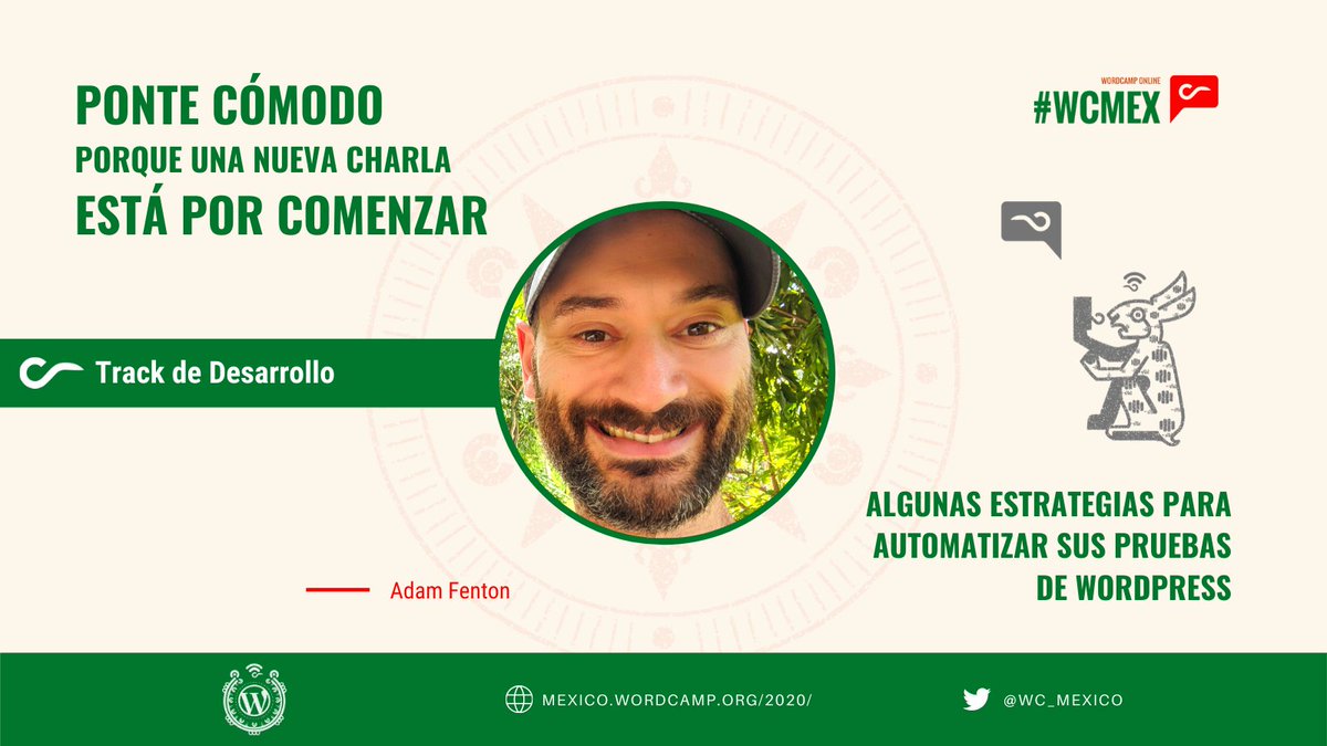 ¡Charla del día!

🎤 Speaker: Adam Fenton

🌐 Track de Desarrollo 🌐

💡 Charla: Algunas estrategias para automatizar sus pruebas de WordPress.

¡Está por iniciar, no te la pierdas!