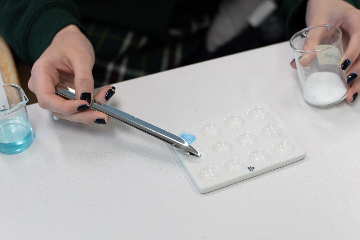 jk_howell's tweet photo. This week @ElmwoodDotCa Gr. 11 students investigated the properties of substances containing ionic and covalent bonds. Will their observations help to determine the bonding found in an unknown substance? #chemed #girlsinSTEM https://t.co/XzBtDjxPP0