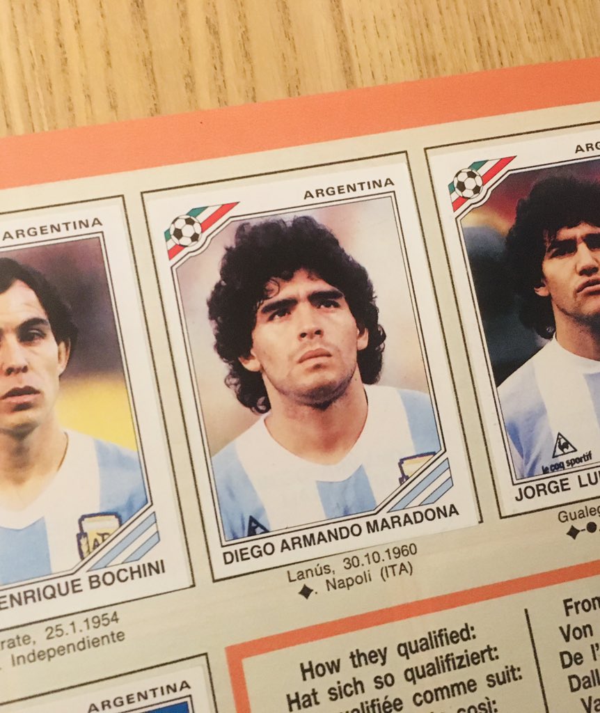 Philip_Bauer's tweet photo. Das wichtigste Pickerl der Fußball-Geschichte. #wm1986 https://t.co/oovagAvZAE