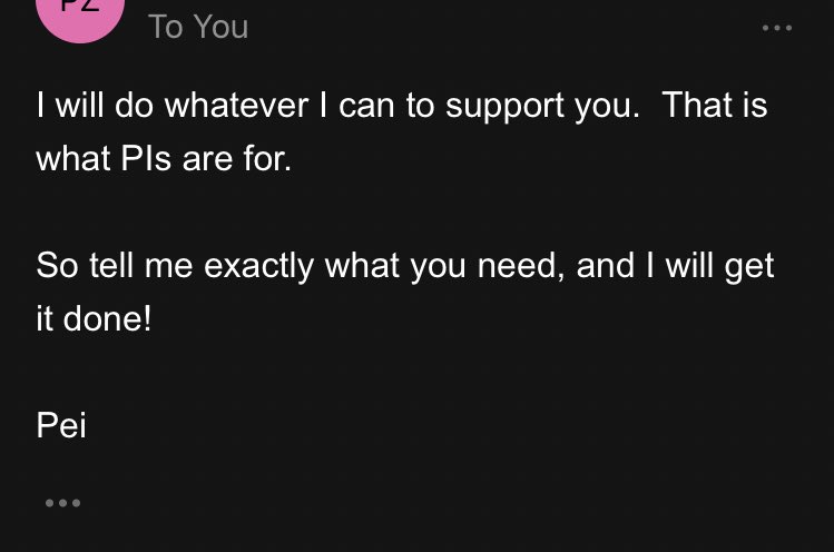 You ever have those moments that just let you *KNOW* you picked the right PI? I do 🥰

(I’m applying for a huge NIH fellowship and have been feeling the stress)