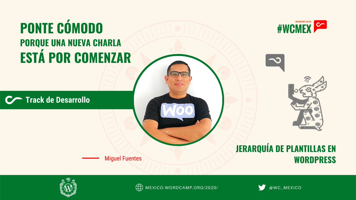¡Charla del día!

🎤 Speaker: Miguel Fuentes

🌐 Track de Desarrollo 🌐

💡 Charla: Jerarquía de plantillas en WordPress.

¡Está por iniciar, no te la pierdas!
