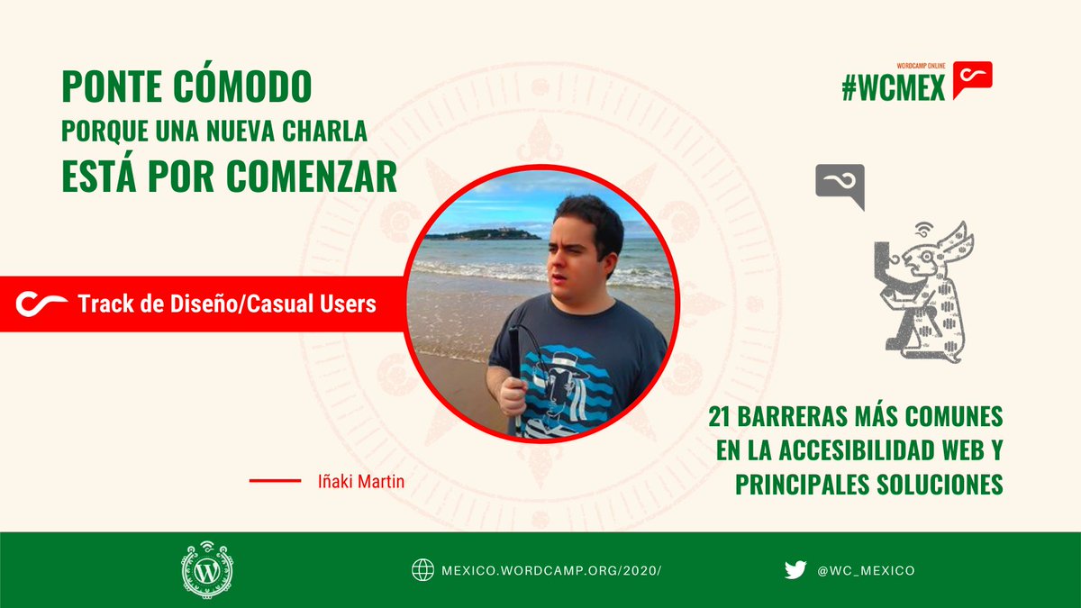 ¡Charla del día!

🎙️ Speaker: Iñaki Martin

✍🏻 Track de Diseño y Casual Users ✍🏻

🎟️ Charla: 21 barreras más comunes en la accesibilidad web y principales soluciones.

¡Está por iniciar, no te la pierdas!