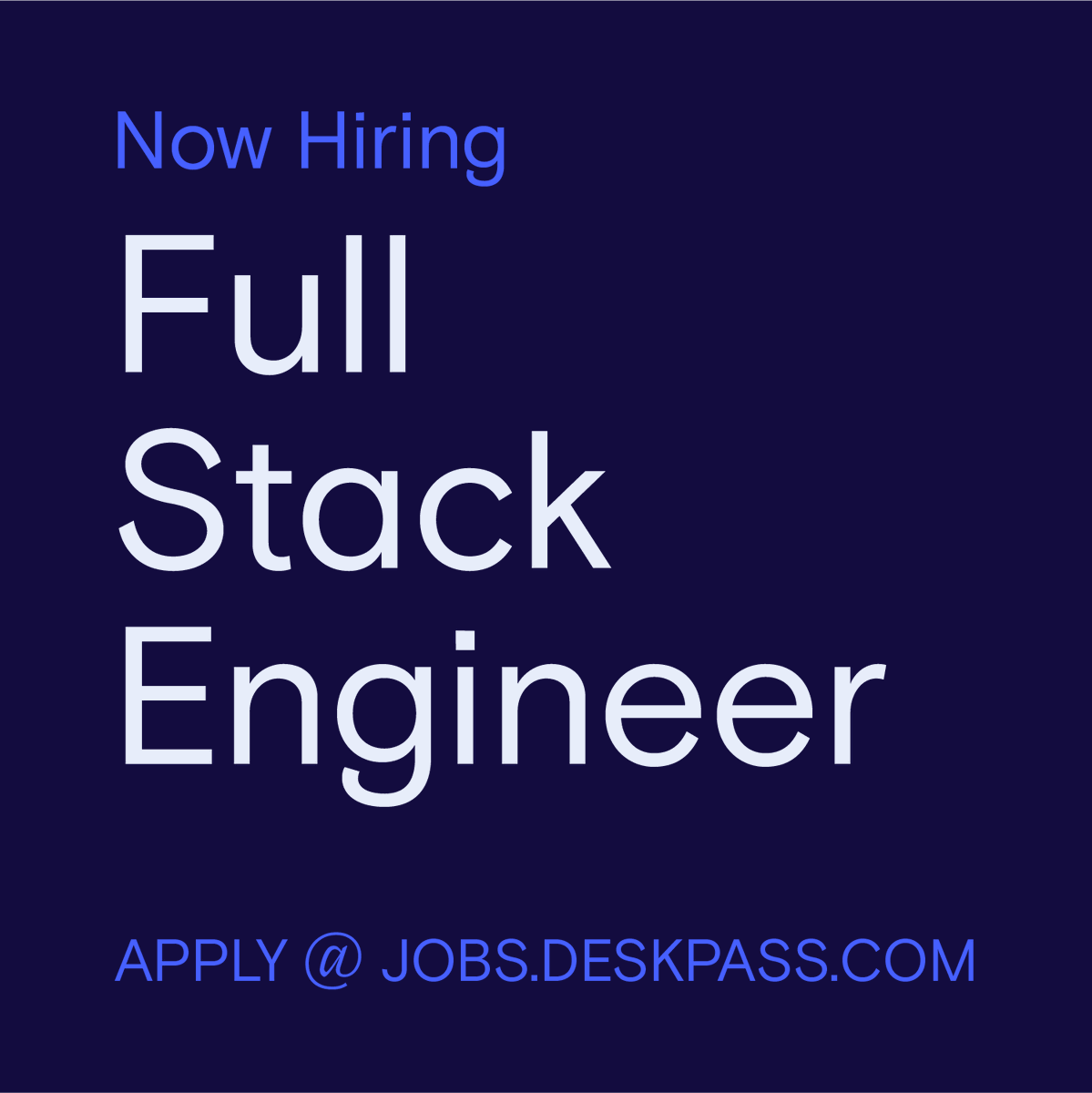 Just in time for Thanksgiving...we're hiring.  If you know of a great Full Stack Engineer looking to join an amazing team in a really interesting industry #remotework then spread the word!  Of course, this position is Work from Anywhere.  #deskpass