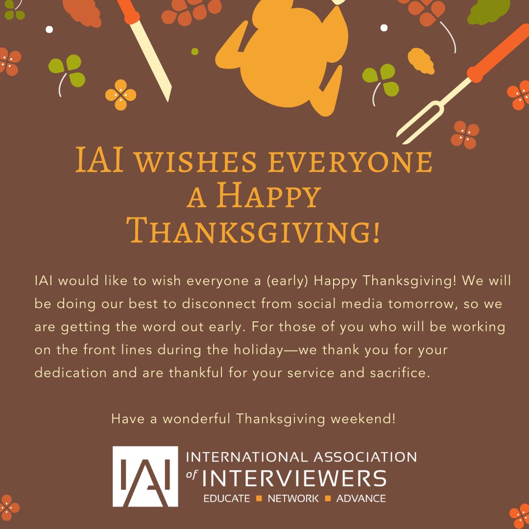 #IAI #CFI Happy Thanksgiving!