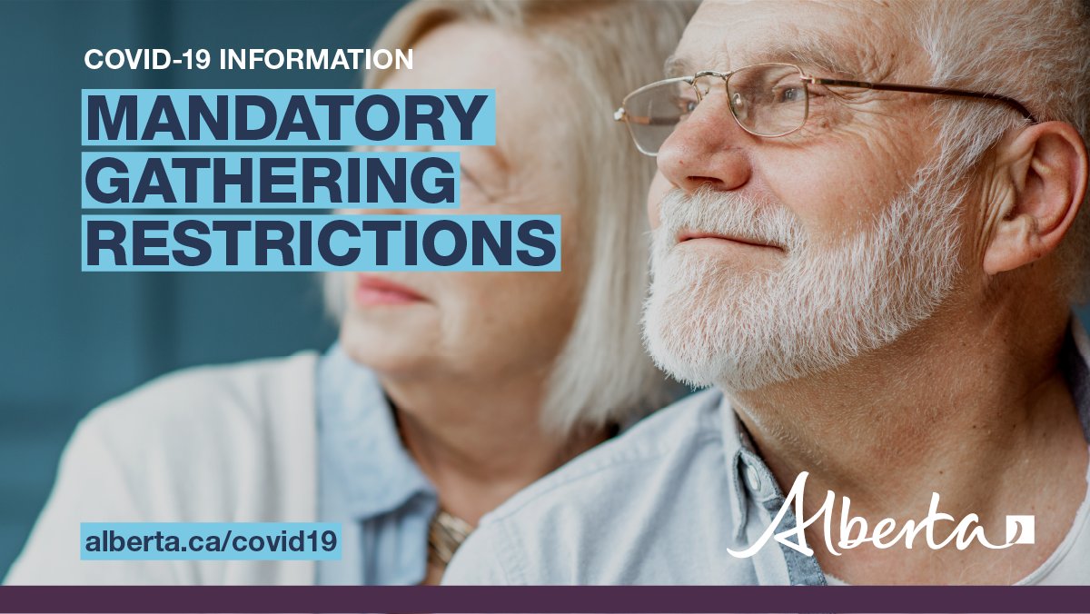 YourAlberta's tweet photo. To bend the curve on #COVID19AB, we are putting aggressive public health measures in place.
-No indoor social gatherings are permitted
-Outdoor gatherings are permitted to a max of 10 people
-Not following mandatory restrictions could result in fines
https://t.co/knqiyyRkyN https://t.co/ub4RzFMUIB