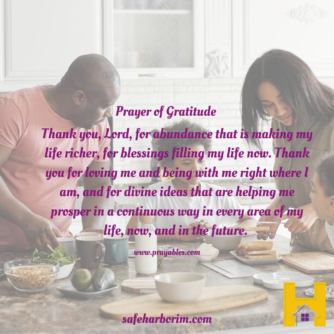 We at Safe Harbor are praying for you with love, wellness, and happiness during these times and want to remind everyone today with a prayer of gratitude. Also, join us in prayer at safeharborim.com for more faith guidance at the prayer garden. 🙏 #safeharborim #shim