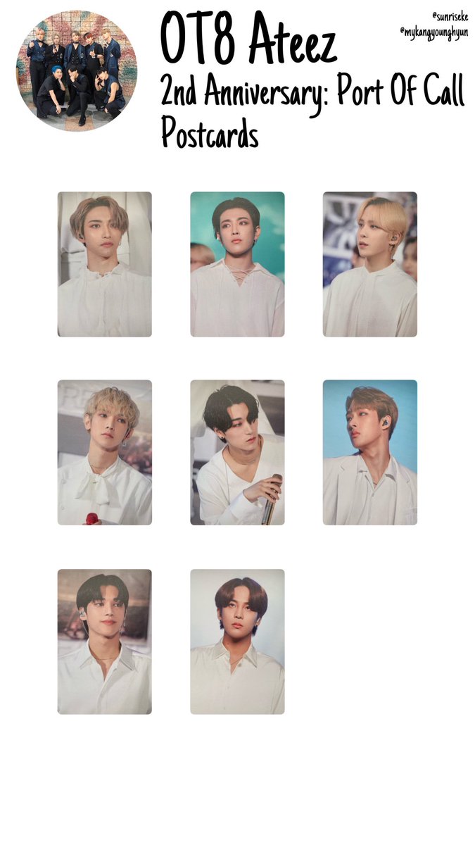 Ateez 2nd anniversary port of call merch photocards & postcards