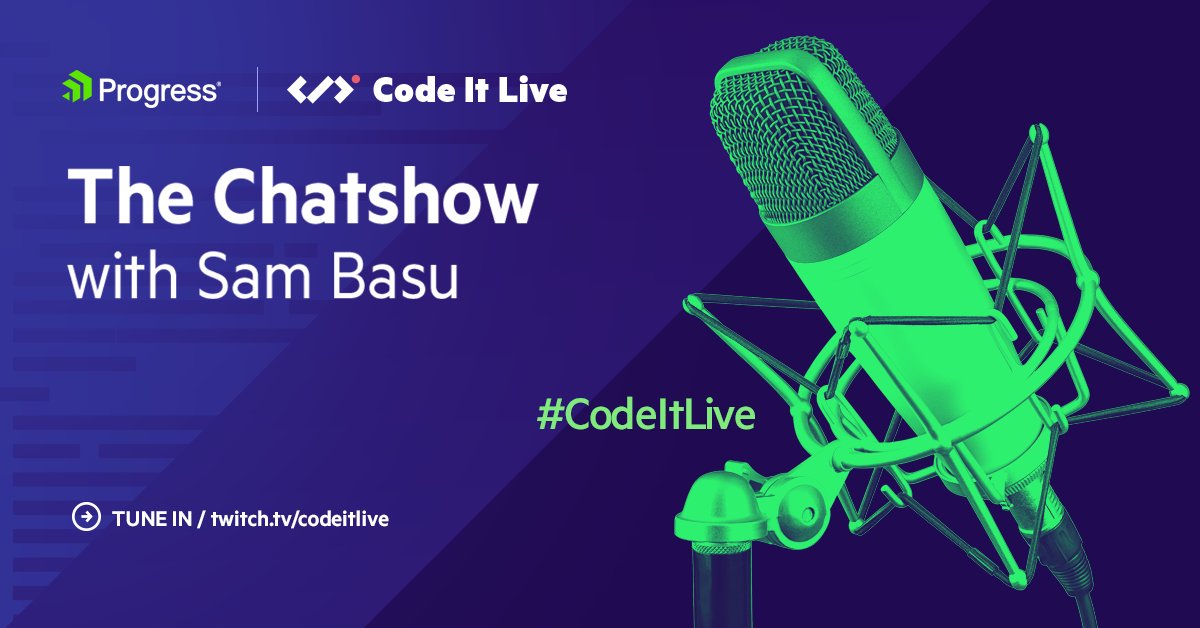 Telerik's tweet photo. In need of a relaxing Wednesday? Catch up on videos from the CodeitLive Chat Show here https://t.co/xFw4jusosg and join @samidip as he chats life, career, tech community, accessibility & more with awesome guests! #InformalInterview #DevCommunity https://t.co/k6z5CiVV9g