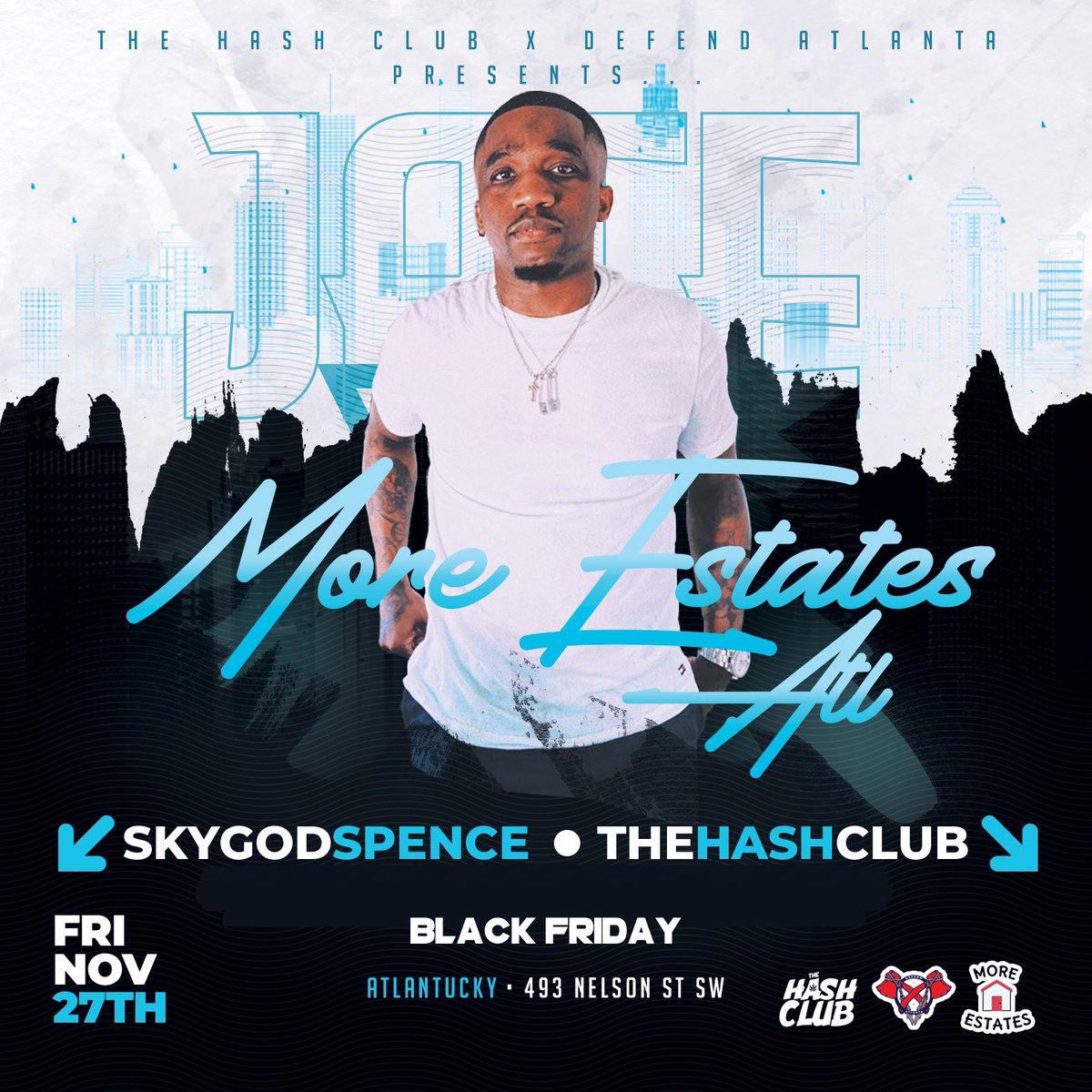 sirHASHington's tweet photo. If youโre in Atlanta, get a ticket and come out to our all black distribution concert #MOREESTATESATL. Bring a mask and see @SkygodSpence, @TheHashClubLLC, @mOneyMakinNique & @retroJACE https://t.co/IPVxnK2PC5