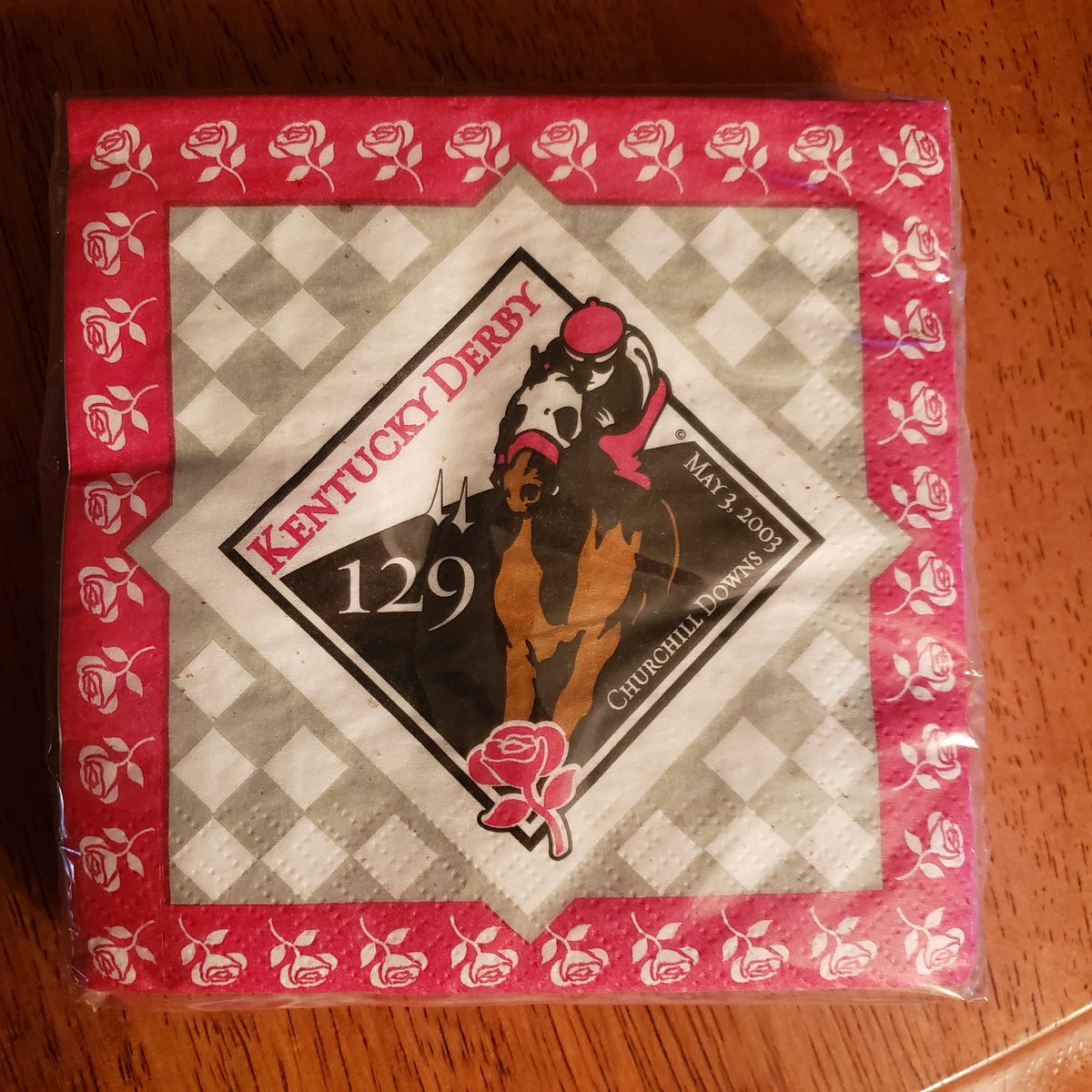 Some overdue cleaning today resulted in me finding these <a href="/KentuckyDerby/">Kentucky Derby</a> 2003 unused package of napkins. I'll save for <a href="/TheBigAStabile/">Anthony J. Stabile</a> as I feel <a href="/andyserling/">Andy Serling</a> will finally owe him lunches in 2021! #funnycide