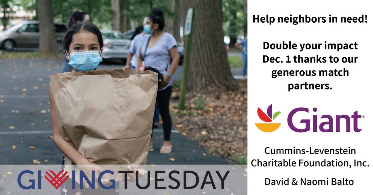 foodbankmetrodc's tweet photo. #Thanksgiving is nearly over, but our work addressing the growing #DMVHungerCrisis is only just beginning. Next week, on #GivingTuesday, consider making a gift that will help a nearby family that is struggling to put food on the table this holiday season. https://t.co/q4irDrErOe