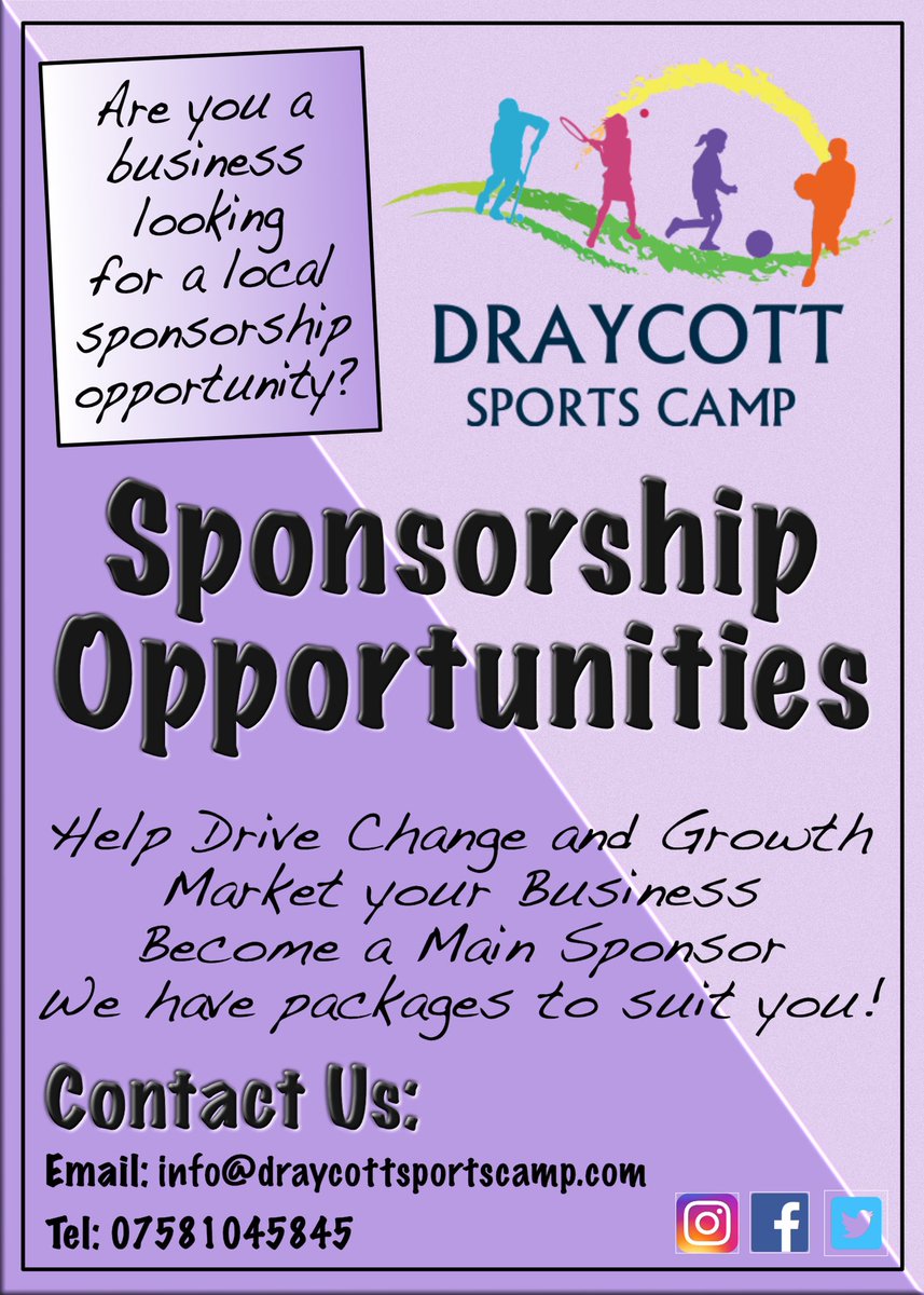 DraycottSportsC's tweet photo. Are you a business looking for a sponsorship opportunity? We have packages available to you! #Sponsorship #Swindon #LocalBusinesses #Marketing #Advertising https://t.co/RWHMhvqQFU