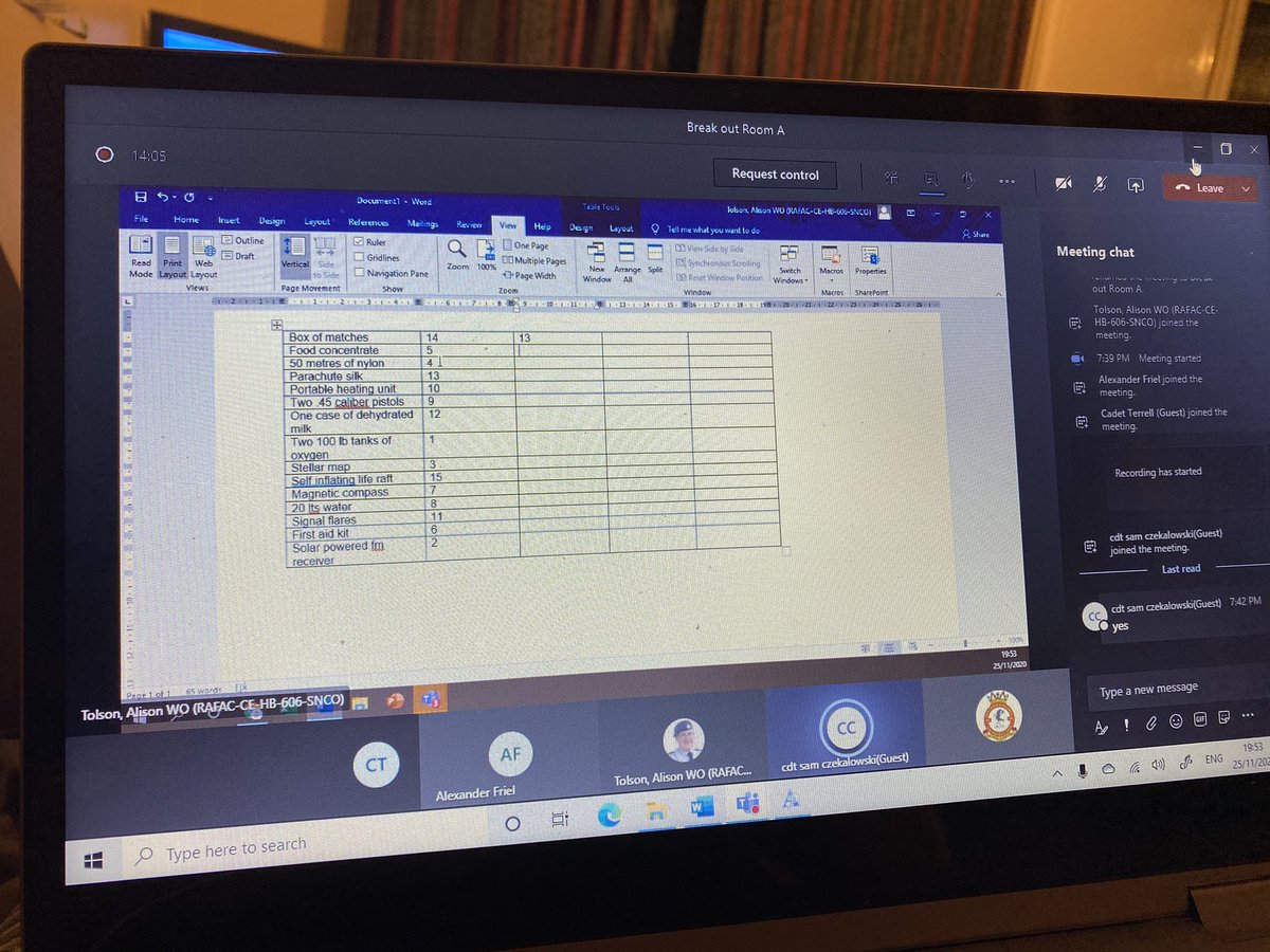 Tonight was the first activity of our Cadet Chosen events. It started off with a team challenge, followed by leadership and finished by a fast paced Riddle treasurer hunt.

I think they were exhausted after what sounded like a lot of running to get items! Well done everyone.