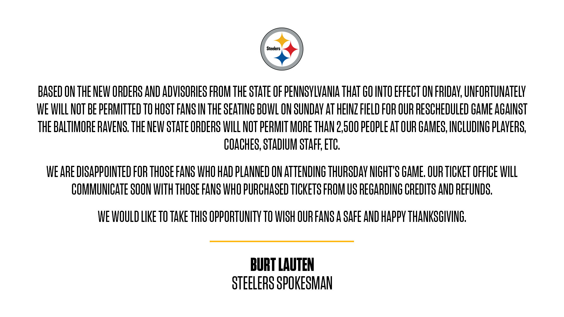pittsburgh-steelers-on-x-statement-from-steelers-spokesman-burt-lauten-https-t-co-6javm4ng1g-x