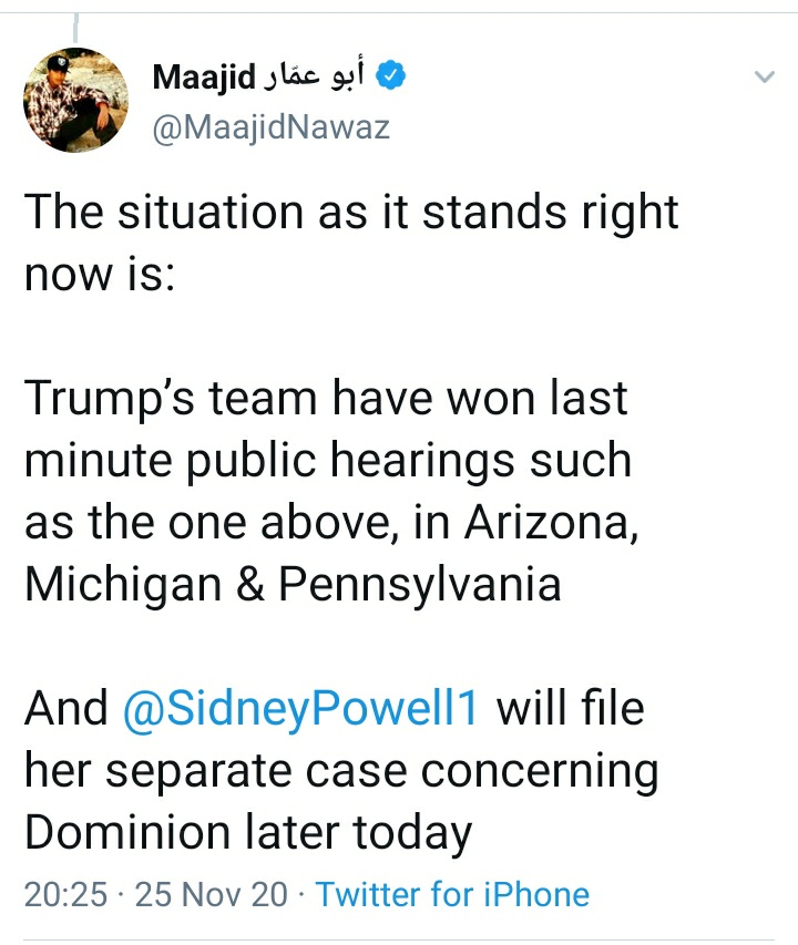 Here, "Trump's team *have won* last minute *public hearings* " is meaningless or misleading. What on earth could "won" mean? (They decided to hold this, their own event, which has no standing with the judiciary or legislature. Nobody awarded them anything here).