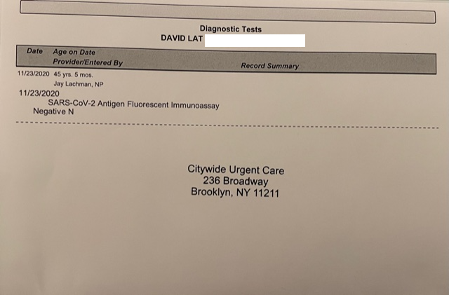 8/ On Monday, I went to  @CityWideUrgent1 and got a rapid antigen test: NEGATIVE. (Btw, the wait was "only" 3 hours, shorter than  @CityMD, and you can wait indoors if you like.) #COVID19  #COVID  #Covid_19  #COVID__19  #coronavirus  #CoronavirusPandemic  #CityMD