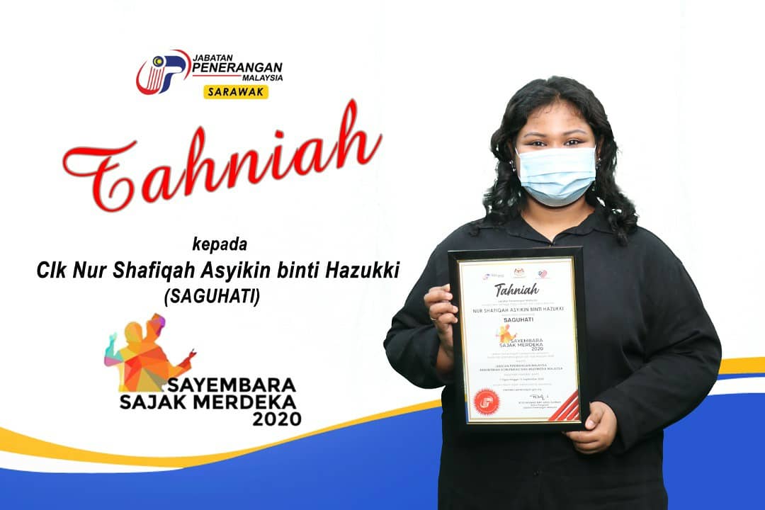 JapenSarawak's tweet photo. Tahniah diucapkan kepada Cik Nur Shafiqah Asyikin binti Hazukki (Kuching) Pemenang Saguhati bagi Sayembara Sajak Merdeka 2020.
#MerdekaMoment
#MomenNegaraku
#MalaysiaPrihatin
#khabardariSarawak
#sodiakroks https://t.co/CwvwXnTJwF