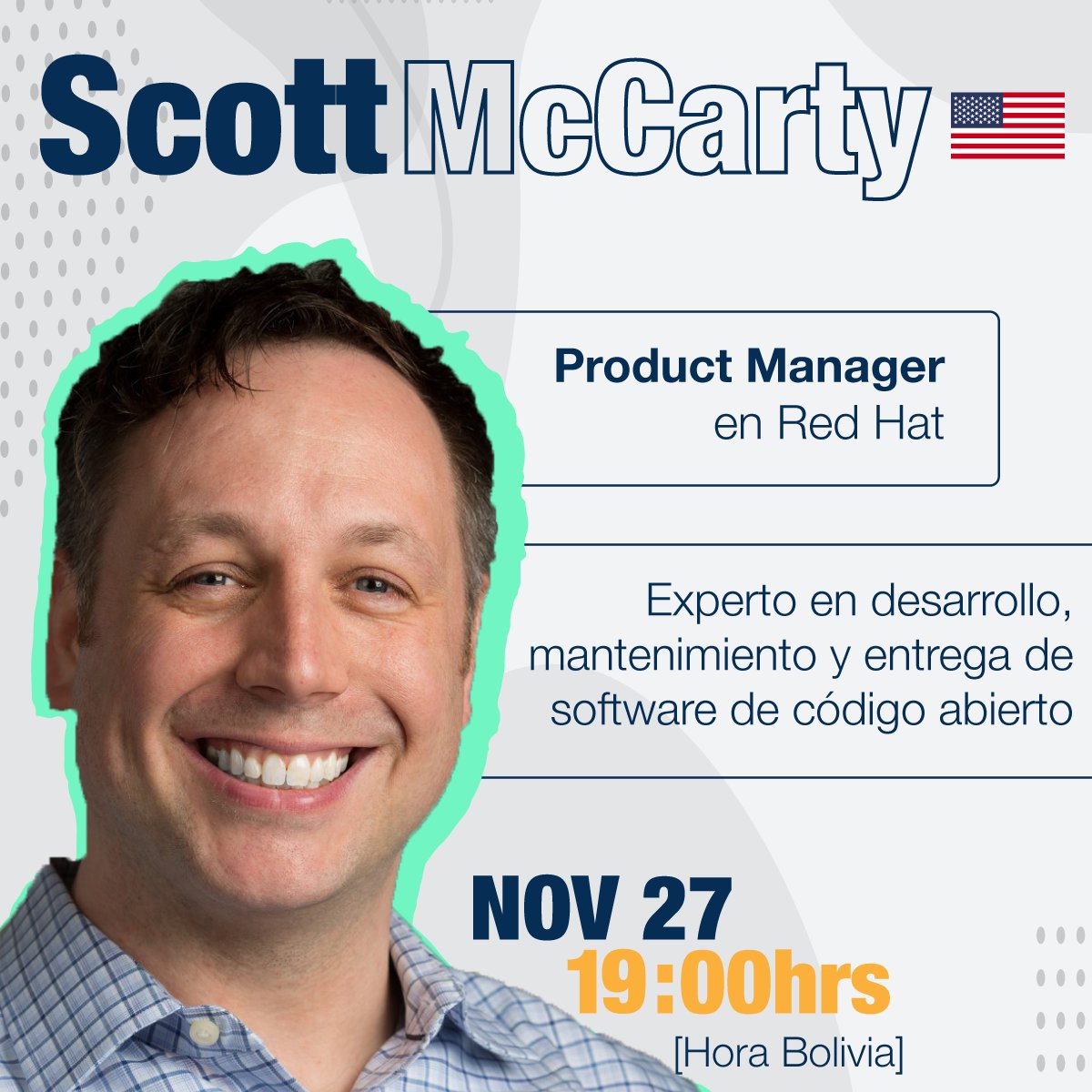 FundacionJala's tweet photo. Product manager en @RedHat, Scott McCarty estará presente en #TechZone2020 con una charla enfocada a productos y cadenas de recursos de código abierto.
Regístrate y has un espacio en tu agenda el día Viernes🤩📆
Link de registro: https://t.co/tGyPKh6BG5 https://t.co/4u8Y8ndUnk
