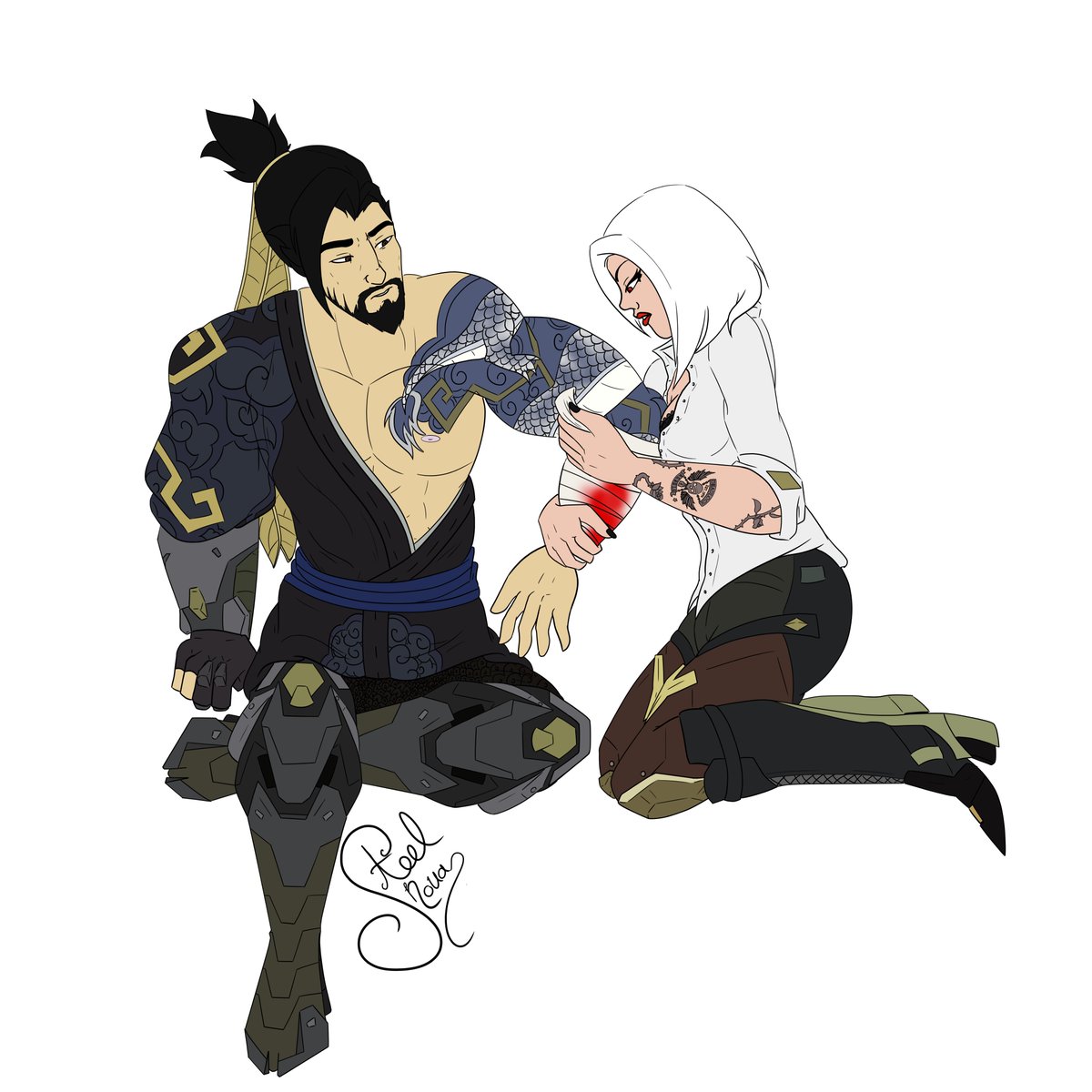 ironrye's tweet photo. Why do I like these two so much? XD
This took way too long to finish. Was too lazy to do beyond base color, deal with it.
#OverwatchFanart #ashe #hanzo #shipping #fandomtrash #ashezo https://t.co/npp8B1RMxk