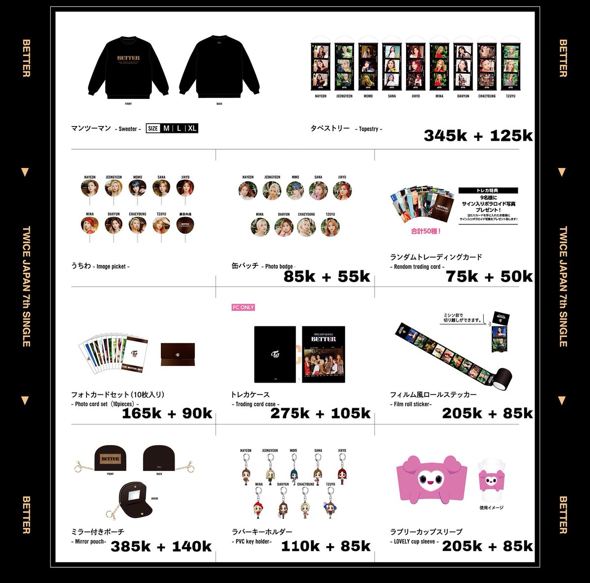 banilla_id's tweet photo. #OrderTWICE
@JYPETWICE Japan "BETTER" Release Event Merchandise
📩s/d 12 Des 2020
👉inc Tax & Shipping (bkn EMS)
#TWICEMerchandise #TWICEJapanMerchandise https://t.co/vFgbc1AcYk